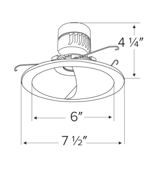 Elco Lighting Unique Round Wall Wash Trim for Koto Module, 6 In., White, ELK6715W
