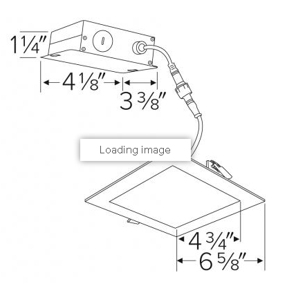 Elco Lighting 6" Ultra Slim Square Panel Light, 12W, 3000K, CRI90, Triac/ELV, White, ERT66130W