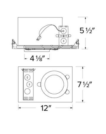 Elco Lighting Koto 4", 15.7W, 1250 lm, Triac/ELV, IC Airtight, E4LK48ICAD