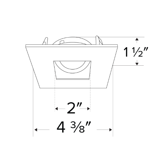Elco Lighting Pex 3" Square Pinhole Reflector, 358° Rotation, All White, ELK3327W