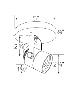 Elco Lighting Cleat Monopoint Track Fixture, 10W, 3500K, 120V, Dimmable, 38° Beam, Black with White Trim, ET579L35B