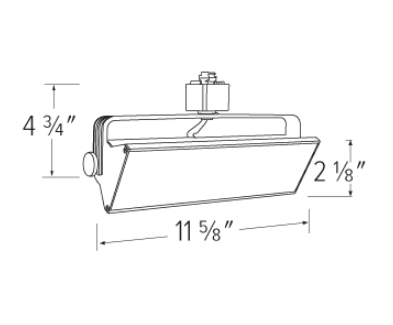 Elco Lighting LED Pipe Wall Wash Track Fixture, 20W, CCT Selectable, 120V, 12 In., All White, ETW42CT3W-J