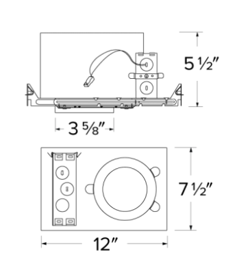 Elco Lighting Koto 3", 15.7W, 1250 lm, Triac/ELV, IC Airtight, E3LK54ICAD