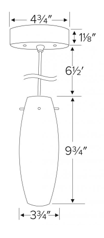 Elco Lighting LED Barrel Glass Pendant, 5W, 3000K, Autumn, EDL63N-AU