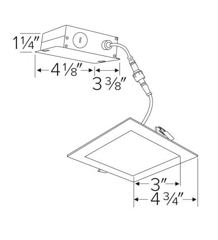 Elco Lighting 4" Square LED Panel Light, 9W, 3000K, Triac/ELV, Bronze, ERT44130BZ