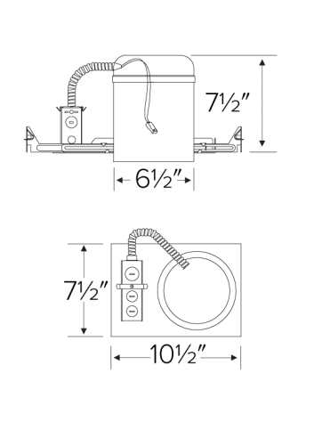Elco Lighting Koto 6", 14.7W, 0-10V/Triac/ELV, IC Airtight, 1100 lm, E6LK38ICAD