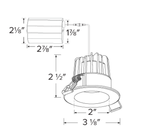 Elco Lighting 2 In. LED Elm Round Reflector, 8W, CCT Selectable, CRI90, 120V, Triac/ELV, All White, ERT210CT5W
