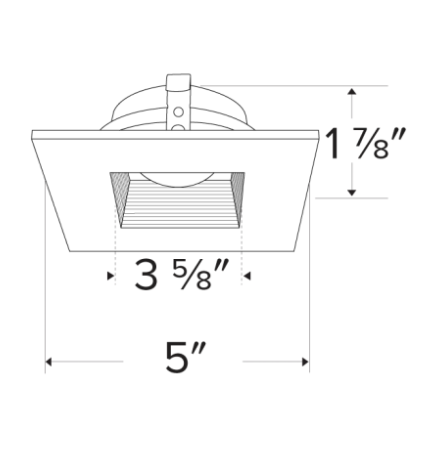 Elco Lighting Pex 4" Square Adjustable Baffle, 35° Tilt, Twist-Lock, All White, ELK4284W