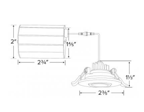 Elco Lighting 2" Ultra Slim LED Gimbal, 5W, CCT Selectable, CRI90, Triac/ELV, White, ERT218CT5W