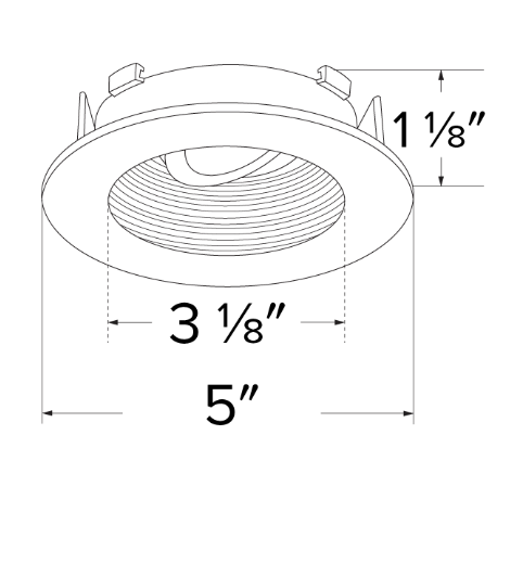 Elco Lighting Flexa 4" Round Adjustable Baffle, 35° Tilt, Twist-Lock, All White, ELK4723WW