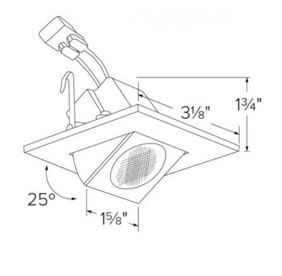 Elco Lighting 2" Square Adjustable LED Gimbal, 11W, 4000K, White, E219C0740W