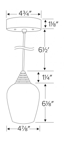 Elco Lighting Blake LED Glass Pendant, 5W, 3000K, Autumn, EDL61N-AU