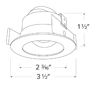 Elco Lighting Pex Koto 2" Round Adjustable Reflector Trim, 358° Rotation, 30° Tilt, Black with White Trim, ELK2829B