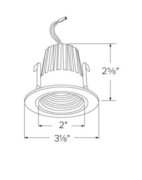 Elco Lighting 2" LED Baffle Trim Hi-Lume, 11W, 2700K, 1000 lm, White, E214C1827W