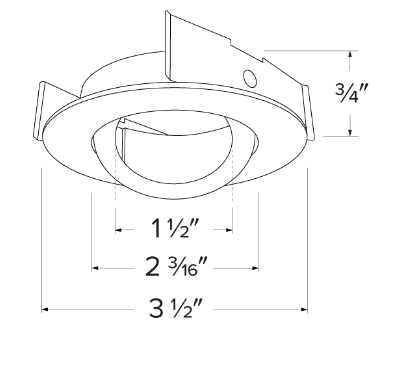 Elco Lighting Pex 2 In. Round Gimbal Spot Trim, White, ELK2888W