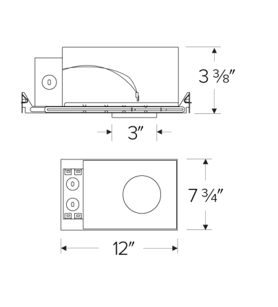 Elco Lighting Koto 2" Shallow IC Airtight Housing, 14.7W, Triac/ELV, 120/277V, E2LK35ICAD