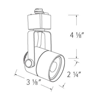Elco Lighting Cleat LED Round Back Track Head, 10W, 3000K, 38° Beam, Black/White Trim, ET62630DB