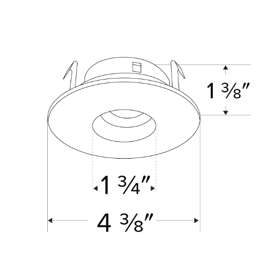 Elco Lighting Pex 3" Round Adjustable Pinhole Reflector for Koto System, Black with White Trim, ELK3627B