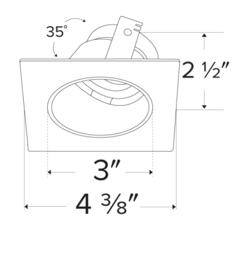 Elco Lighting Pex 3" Square Adjustable Reflector Wall Wash, White, ELK3322W