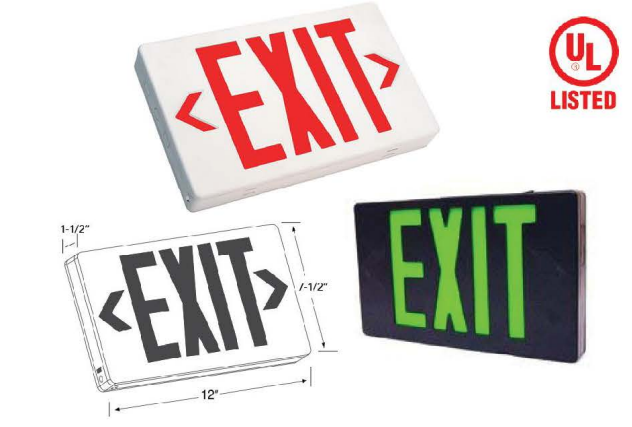 Westgate Mfg Remote Capable LED Exit Sign, 3.2W, Red Letters, Single/Double Face, Black Housing, XT-RCRB-EM
