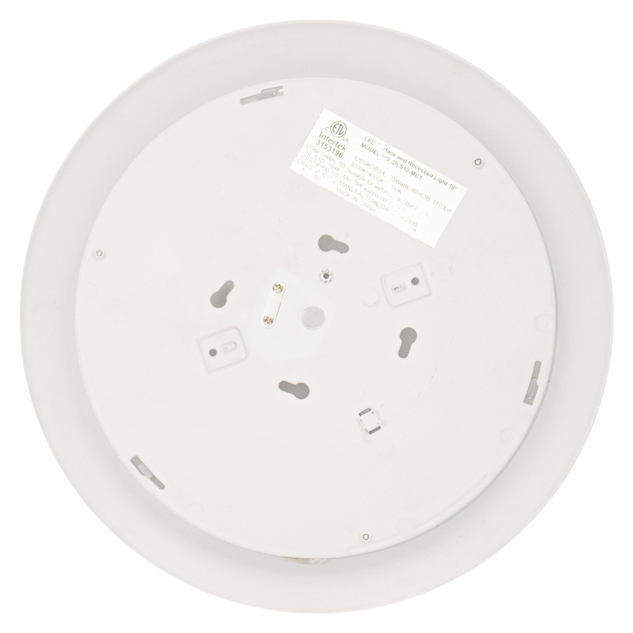 Westgate Mfg DLS 10 In. Recessed Disk, 25W, CCT Selectable, CRI80, TRIAC Dimming, DLS10-MCT