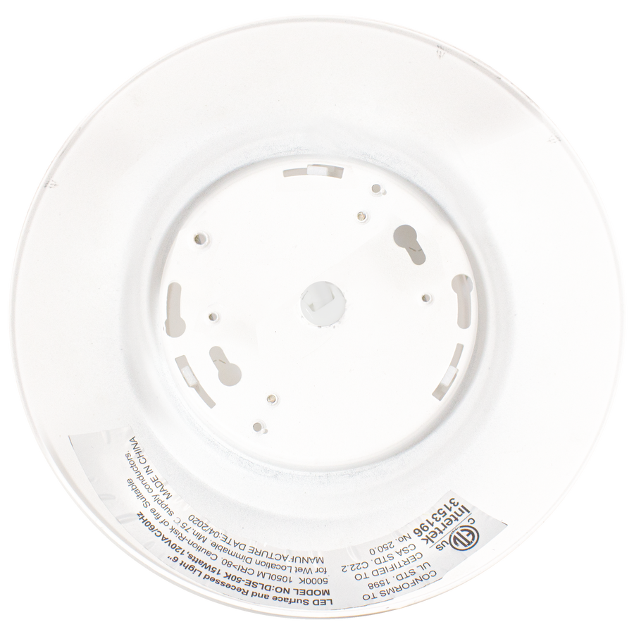Westgate Mfg 6 In. Disk Light, 15W, CCT Selectable, TRIAC Dimming, Wet Location, White, DLSE6-MCT
