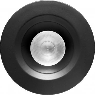 Elco Lighting Oak 1 In. Round Recessed Downlight, 6.1W, 2700K, 12V AC, 38° Beam, All Black, E1L02F40BB