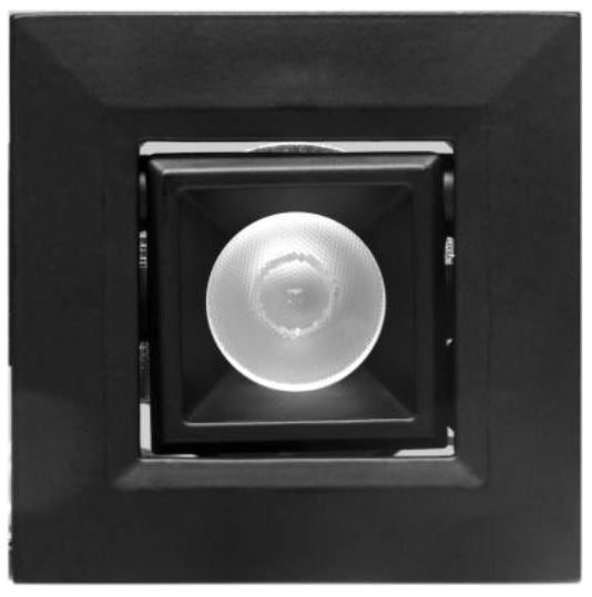 Elco Lighting Oak 1" Square Pull Down, 6.1W, 2700K, CRI90, 12V AC, Dimmable, 38° Beam, Black with White Trim, E1L22F30B