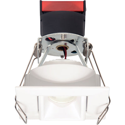 Elco Lighting Oak 1" Square Pull Down, 6.1W, 2700K, CRI90, 12V AC, Dimmable, 38° Beam, All White, E1L22F27W
