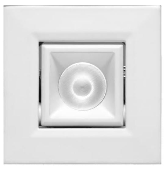 Elco Lighting Oak 1" Square Pull Down, 6.1W, 2700K, CRI90, 12V AC, Dimmable, 38° Beam, All White, E1L22F27W