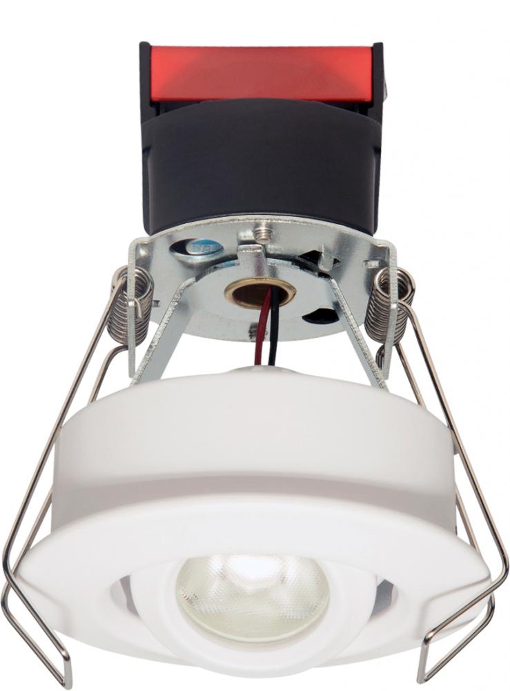 Elco Lighting Oak 1" Round Gimbal, 6.1W, 2700K, CRI90, 12V AC, Dimmable, 38° Beam, All White, E1L32F30W