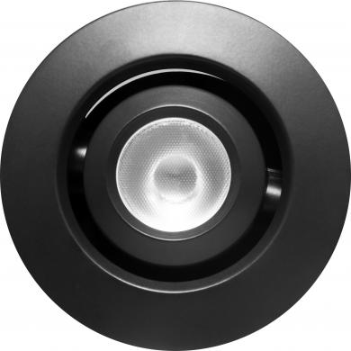 Elco Lighting Oak 1" Round Gimbal, 6.1W, 2700K, CRI90, 12V AC, Dimmable, 38° Beam, Black with White Trim, E1L32F30B