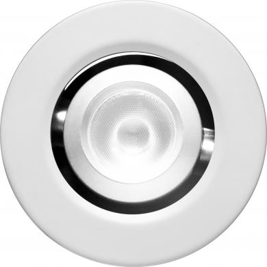 Elco Lighting Oak 1" Round Gimbal, 6.1W, 2700K, CRI90, 12V AC, Dimmable, 38° Beam, All White, E1L32F27W