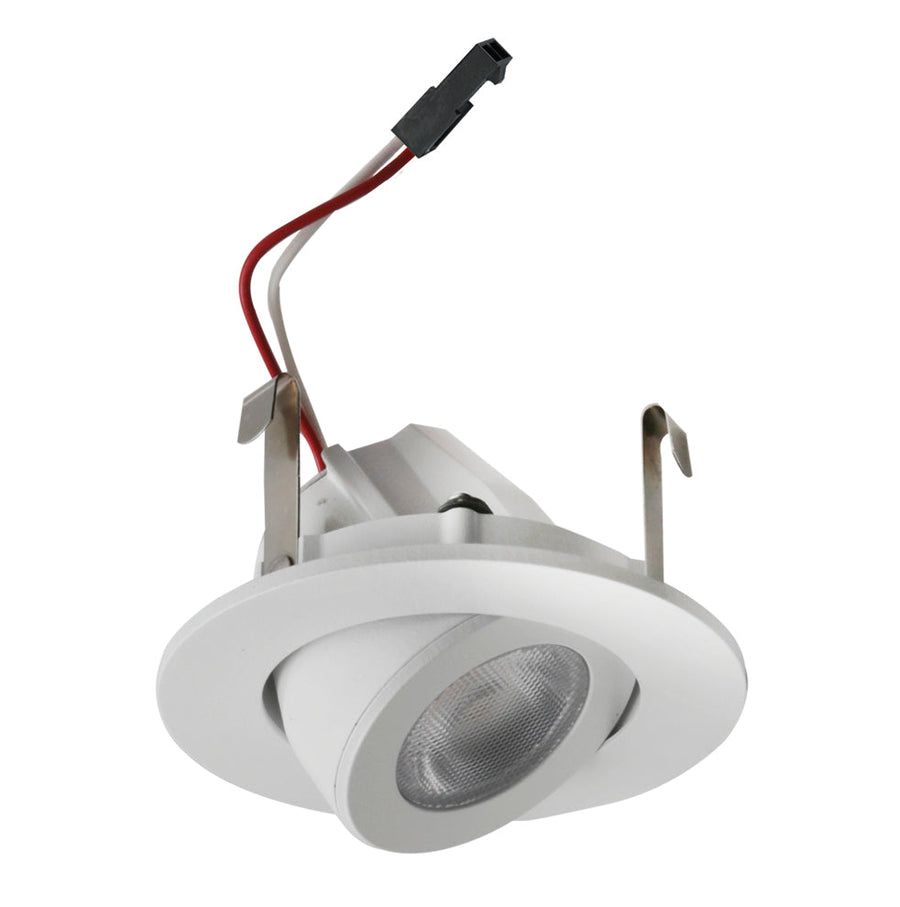Elco Lighting 2 In. Round LED Adjustable Gimbal, 11W, 2700K, 1040 lm, 36°, White, E218C1830W