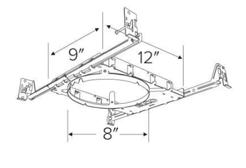 Elco Lighting New Construction Frame, 8", Round, Hanger Bar, E8LF1