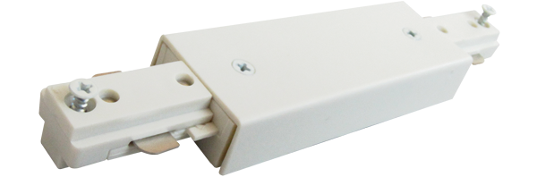 Elco Lighting Straight Connector, 2-Circuit Track, Black with White Trim, EC803B