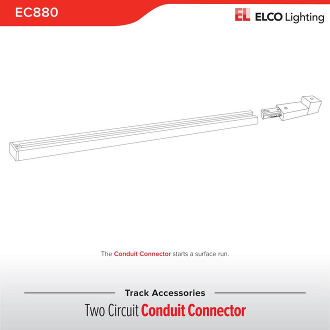 Elco Lighting TWO CIRCT TRK CONDUIT CONCTR  -  EC880W