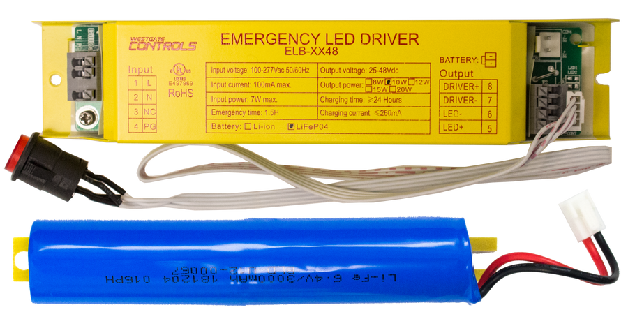Westgate Mfg LED Emergency 2PC Backup System, 10W, 48VDC, High Heat Protected, ELB-1048-HH