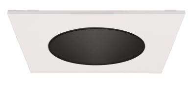 Elco Lighting Pex 2" Square Deep Reflector, Koto System, Black with White Trim, ELK2518B