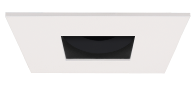 Elco Lighting Pex 2" Square Adjustable Pinhole, Koto System, Black with White Trim, ELK2527B