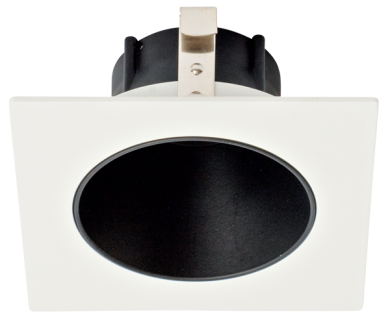 Elco Lighting Pex 3 In. Square Deep Reflector, Black with White Trim, ELK3318B