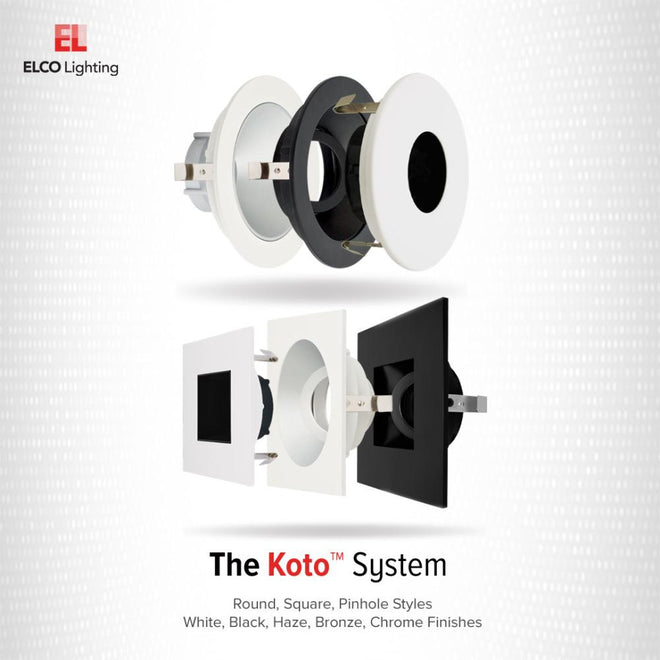 Elco Lighting 3" DIE-CAST SQR RFCLTR FOR KOTO SYSTEM  -  ELK3318C
