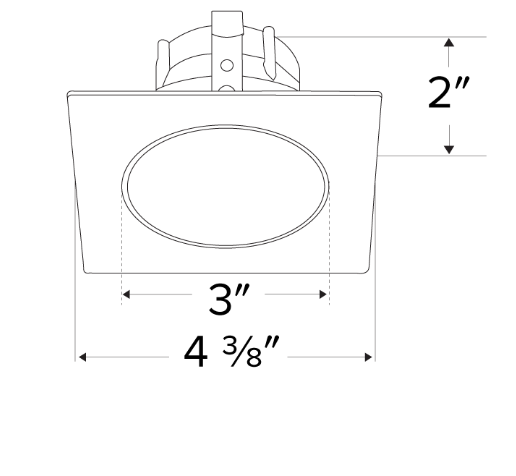 Elco Lighting Pex 3 In. Square Deep Reflector, White, ELK3318W