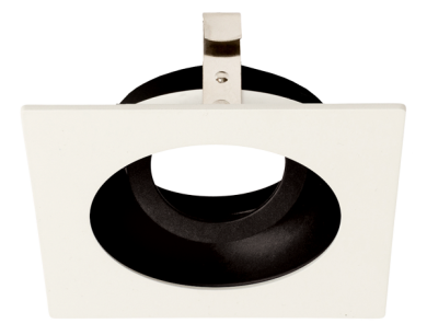 Elco Lighting Pex 3" Square Adjustable Reflector, 358° Rotation, Black with White Trim, ELK3329B