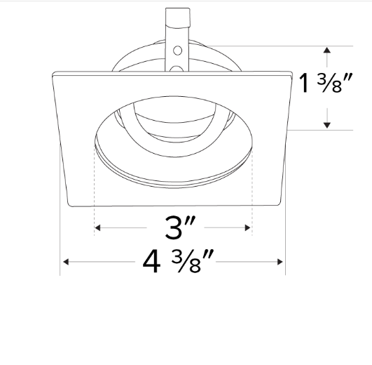 Elco Lighting Pex 3" Square Adjustable Reflector for Koto System, White, ELK3329W