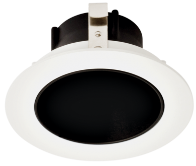 Elco Lighting Pex 3" Round Deep Reflector for Koto System, Black with White Trim, ELK3618B
