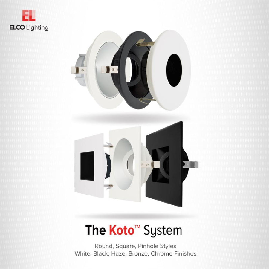 Elco Lighting Pex 3" Round Deep Reflector for Koto System, All Black, ELK3618BB