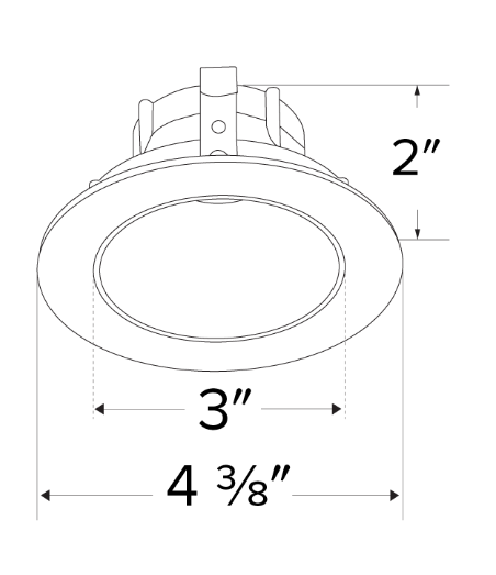 Elco Lighting Pex 3" Round Deep Reflector for Koto System, White, ELK3618W