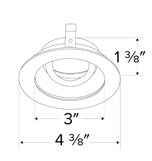 Elco Lighting Pex 3 In. Round Adjustable Reflector, Koto LED Module Compatible, 30° Tilt, All White, ELK3629W