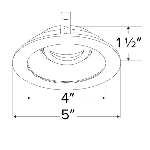 Elco Lighting Pex 4" Round Adjustable Reflector, Koto System, Haze with White Trim, ELK4129H